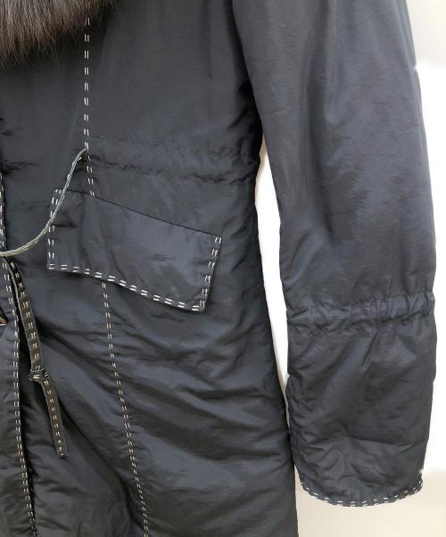 BALMAIN（バルマン）BALMAIN (バルマン) ファー襟ダウンコート ブラック サイズ:バスト86～94 身長154～162 Lの古着・服飾アイテム