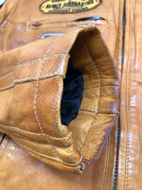 AVIREX（アヴィレックス）AVIREX (アヴィレックス) シングルライダースジャケット キャメル サイズ:Lの古着・服飾アイテム