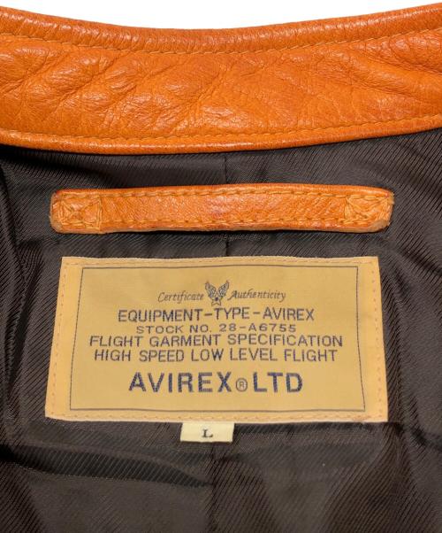 AVIREX（アヴィレックス）AVIREX (アヴィレックス) シングルライダースジャケット キャメル サイズ:Lの古着・服飾アイテム