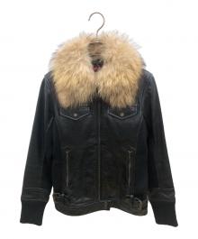 AVIREX（アヴィレックス）の古着「シングルライダースジャケット　Y2K」｜ブラック