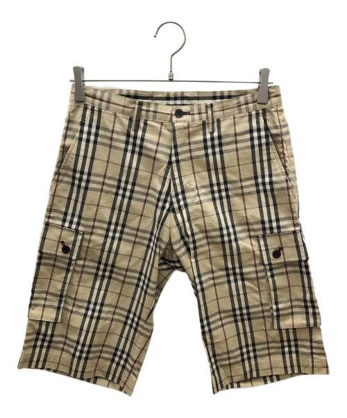 BURBERRY BLACK LABEL（バーバリーブラックレーベル）BURBERRY BLACK LABEL (バーバリーブラックレーベル) チェックハーフパンツ ブラウン サイズ:W73の古着・服飾アイテム