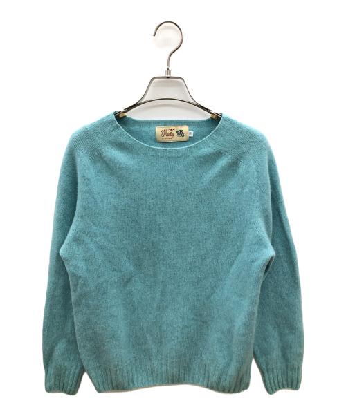 Harley of SCOTLAND（ハーレーオブスコットランド）Harley of SCOTLAND (ハーレーオブスコットランド) 厚手ニット　別注RHC スカイブルー サイズ:36の古着・服飾アイテム