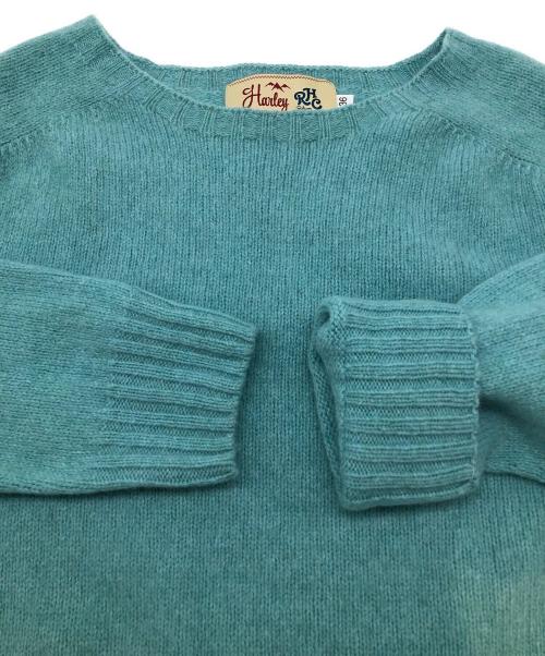 Harley of SCOTLAND（ハーレーオブスコットランド）Harley of SCOTLAND (ハーレーオブスコットランド) 厚手ニット　別注RHC スカイブルー サイズ:36の古着・服飾アイテム