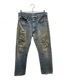 LEVI'S（リーバイス）の古着「80sダメージセルビッチデニムパンツ 1982年6月製 釦裏524 エルパソ工場 古着」｜インディゴ