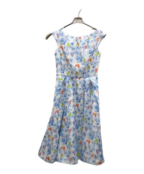 And Couture（アンドクチュール）And Couture (アンドクチュール) ノースリーブ・キャミソールワンピース ホワイト×ブルー サイズ:	SIZE M (38)の古着・服飾アイテム