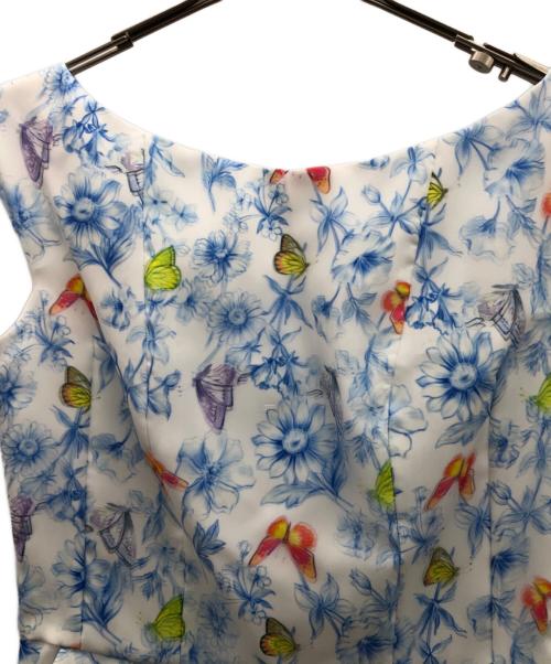 And Couture（アンドクチュール）And Couture (アンドクチュール) ノースリーブ・キャミソールワンピース ホワイト×ブルー サイズ:	SIZE M (38)の古着・服飾アイテム