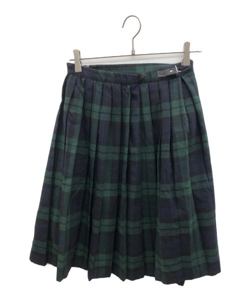 O'NEIL OF DUBLIN（オニールオブダブリン）O'NEIL OF DUBLIN (オニールオブダブリン) チェックウールスカート グリーン サイズ:38の古着・服飾アイテム