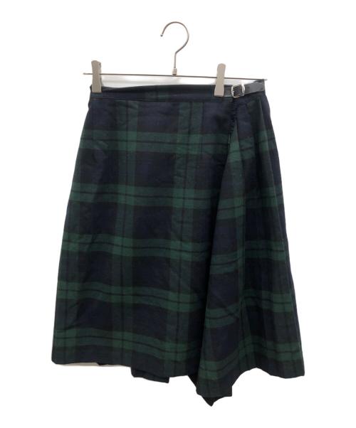 O'NEIL OF DUBLIN（オニールオブダブリン）O'NEIL OF DUBLIN (オニールオブダブリン) チェックウールスカート グリーン サイズ:38の古着・服飾アイテム