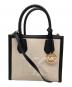 MICHAEL KORS（マイケル・コース）の古着「	Mercer Medium Logo Embossed Cotton Canvas Crossbody Bag」｜ホワイト×ブラック