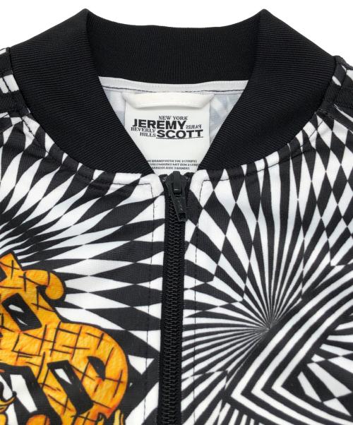 adidas（アディダス）adidas (アディダス) JEREMY SCOTT (ジェレミー スコット) MA-1ジャケット ホワイト×ブラック サイズ:XSの古着・服飾アイテム