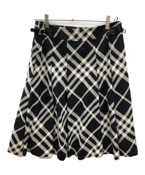 BURBERRY LONDON（バーバリーロンドン）BURBERRY LONDON (バーバリーロンドン) チェックスカート ブラック×アイボリー サイズ:46の古着・服飾アイテム