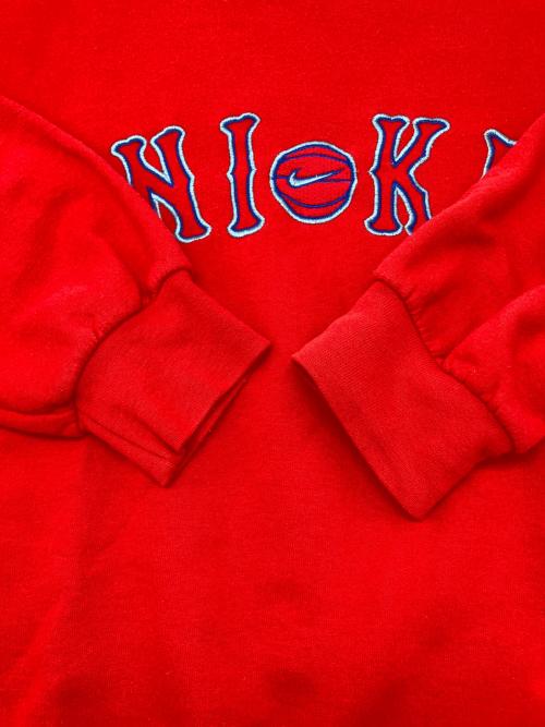 NIKE（ナイキ）NIKE (ナイキ) 90sクルーネックスウェット 白タグ 古着 レッド サイズ:Lの古着・服飾アイテム