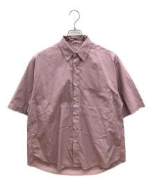 AURALEE（オーラリー）の古着「半袖シャツ　WASHED FINX TWILL BIG HALF SLEEVED SHIRTS」｜ピンク