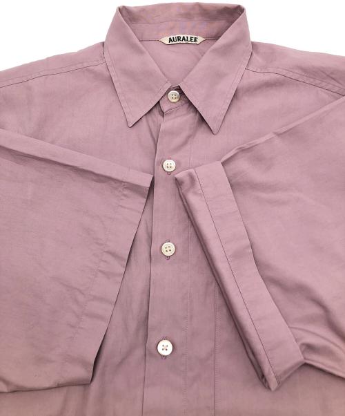 AURALEE（オーラリー）AURALEE (オーラリー) 半袖シャツ　WASHED FINX TWILL BIG HALF SLEEVED SHIRTS ピンク サイズ:3の古着・服飾アイテム