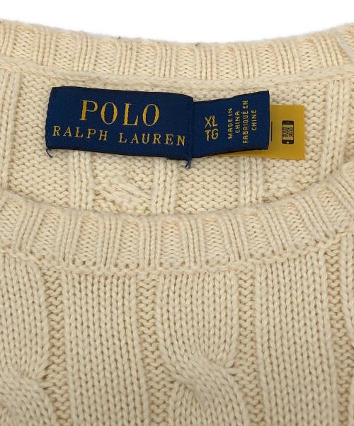 POLO RALPH LAUREN（ポロ・ラルフローレン）POLO RALPH LAUREN (ポロ・ラルフローレン) 薄手ニット ホワイト サイズ:XLの古着・服飾アイテム