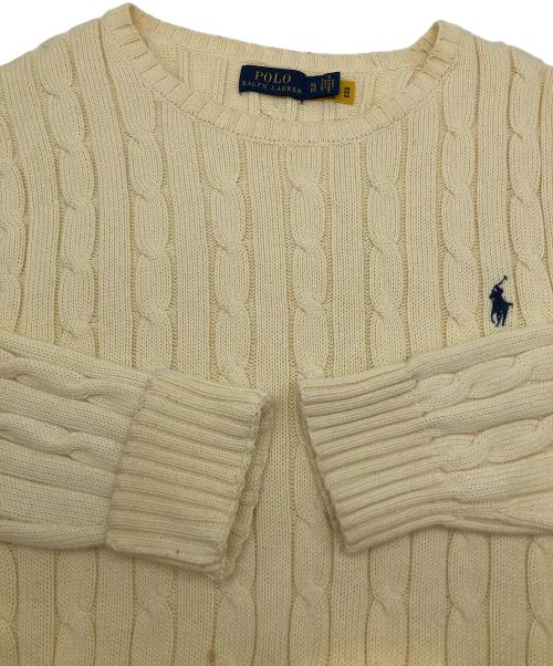 POLO RALPH LAUREN（ポロ・ラルフローレン）POLO RALPH LAUREN (ポロ・ラルフローレン) 薄手ニット ホワイト サイズ:XLの古着・服飾アイテム