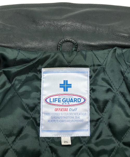LIFE GUARD（ライフガード）LIFE GUARD (ライフガード) スタジャン グリーン×イエロー サイズ:2Lの古着・服飾アイテム