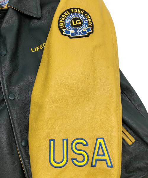 LIFE GUARD（ライフガード）LIFE GUARD (ライフガード) スタジャン グリーン×イエロー サイズ:2Lの古着・服飾アイテム
