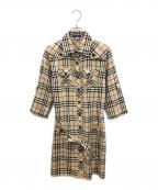 BURBERRY BLUE LABELバーバリーロンドンブルーレーベル）の古着「半袖ワンピース」｜ベージュ