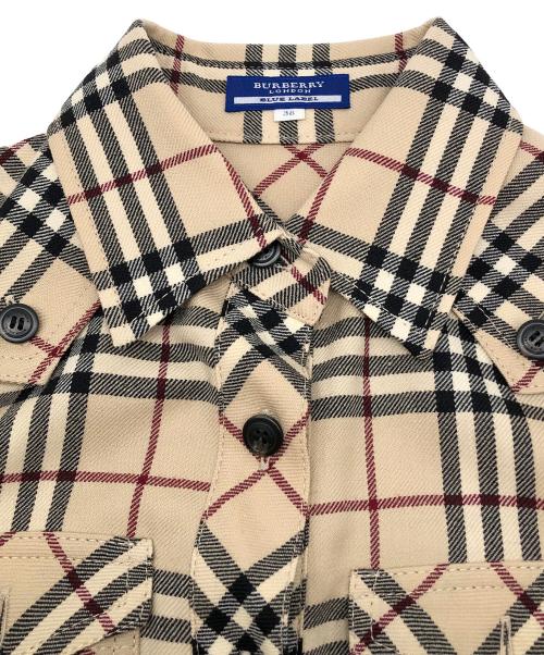 BURBERRY BLUE LABEL（バーバリーロンドンブルーレーベル）BURBERRY BLUE LABEL (バーバリーロンドンブルーレーベル) 半袖ワンピース ベージュ サイズ:38の古着・服飾アイテム