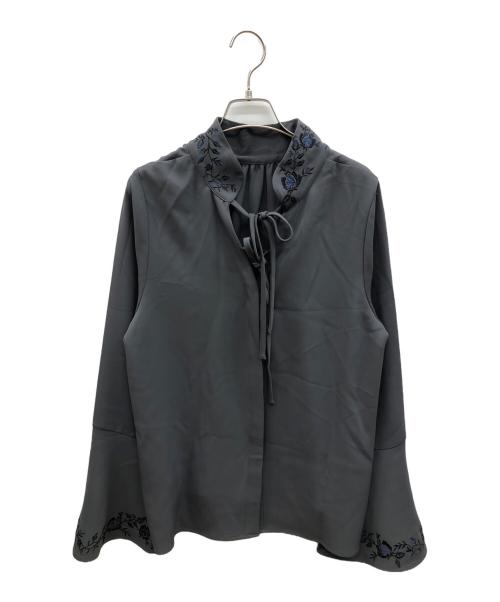 HARE（ハレ）HARE (ハレ) 長袖ブラウス　2WAY刺繍 グレー サイズ:Fの古着・服飾アイテム