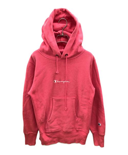 Champion REVERSE WEAVE（チャンピオン リバース ウィーブ）Champion REVERSE WEAVE (チャンピオン リバース ウィーブ) プルオーバーパーカー ピンク サイズ:Mの古着・服飾アイテム