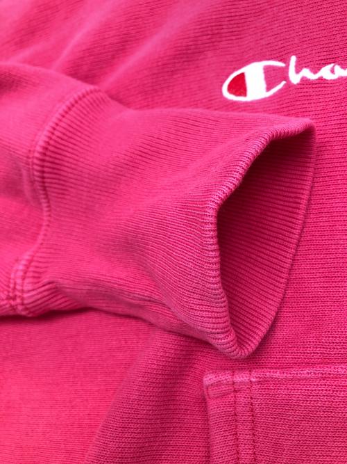 Champion REVERSE WEAVE（チャンピオン リバース ウィーブ）Champion REVERSE WEAVE (チャンピオン リバース ウィーブ) プルオーバーパーカー ピンク サイズ:Mの古着・服飾アイテム