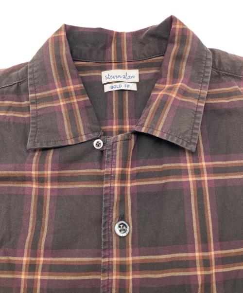 STEVEN ALAN（スティーブンアラン）STEVEN ALAN (スティーブンアラン) 半袖シャツ ブラウン サイズ:Lの古着・服飾アイテム