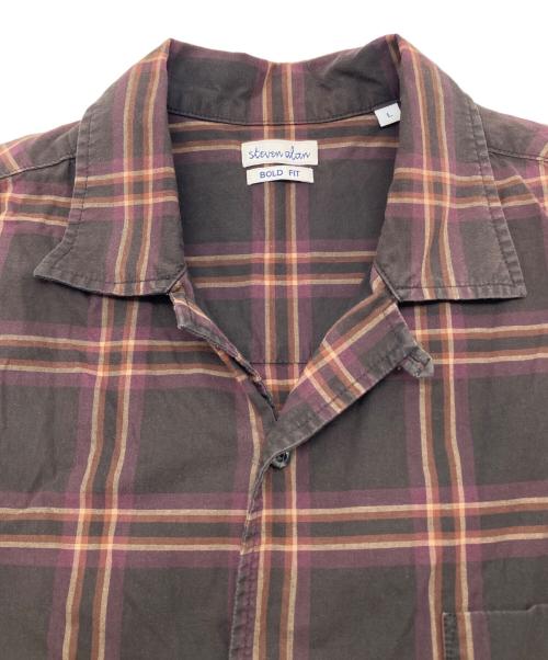 STEVEN ALAN（スティーブンアラン）STEVEN ALAN (スティーブンアラン) 半袖シャツ ブラウン サイズ:Lの古着・服飾アイテム