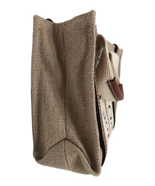 Chloe（クロエ）Chloe (クロエ) ウッディスモールトートバッグ ベージュ×ブラウンの古着・服飾アイテム