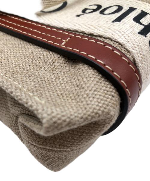 Chloe（クロエ）Chloe (クロエ) ウッディスモールトートバッグ ベージュ×ブラウンの古着・服飾アイテム