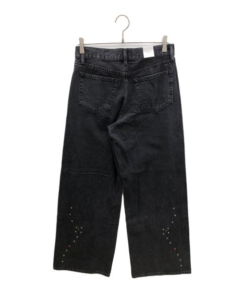 moussy（マウジー）moussy (マウジー) バギーデニムパンツ　2025年モデル ブラック サイズ:2 未使用品の古着・服飾アイテム