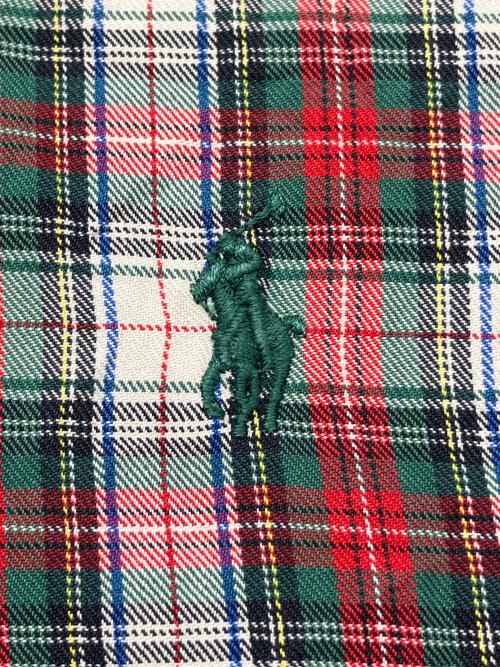 RALPH LAUREN（ラルフローレン）RALPH LAUREN (ラルフローレン) 90sチェックBDシャツ　古着 ホワイト×レッド×グリーン サイズ:Lの古着・服飾アイテム