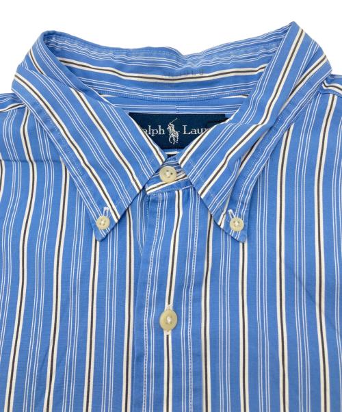 RALPH LAUREN（ラルフローレン）RALPH LAUREN (ラルフローレン) 90sストライプBDシャツ　古着 ブルー×ホワイト サイズ:XXLの古着・服飾アイテム