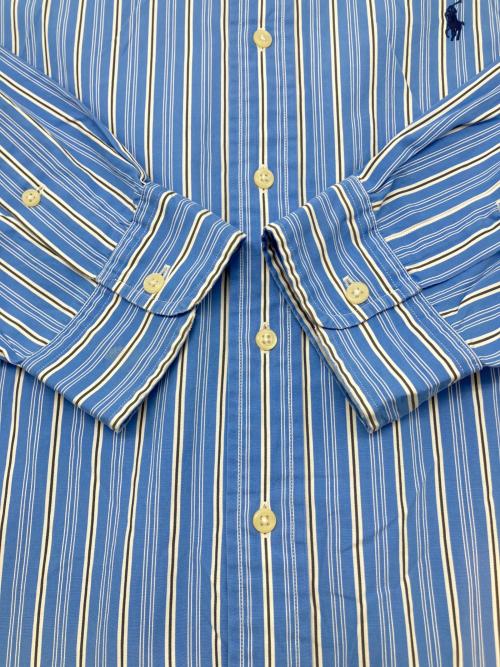 RALPH LAUREN（ラルフローレン）RALPH LAUREN (ラルフローレン) 90sストライプBDシャツ　古着 ブルー×ホワイト サイズ:XXLの古着・服飾アイテム