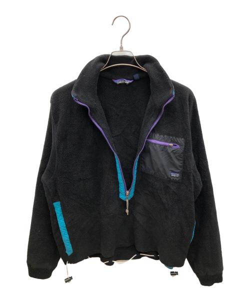 Patagonia（パタゴニア）Patagonia (パタゴニア) 80sスナップT 三角タグ 古着　 ブラック×ブルー サイズ:Lの古着・服飾アイテム