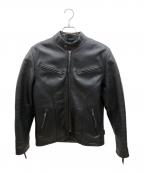 Liugoo Leathersリューグーレザーズ）の古着「ライダースジャケット」｜ブラック