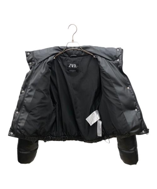 ZARA（ザラ）ZARA (ザラ) フェイクレザー中綿ジャケット ブラック サイズ:Sの古着・服飾アイテム
