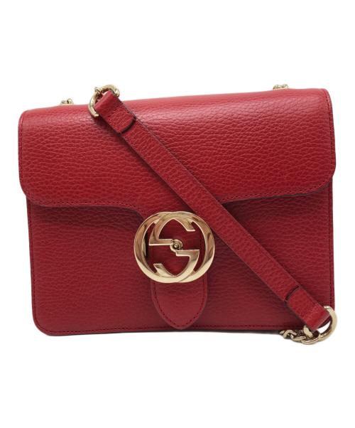 GUCCI（グッチ）GUCCI (グッチ) スモール ダラー カーフスキン インターロッキングG レッドの古着・服飾アイテム