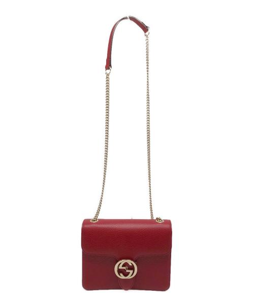 GUCCI（グッチ）GUCCI (グッチ) スモール ダラー カーフスキン インターロッキングG レッドの古着・服飾アイテム