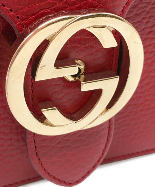 GUCCI（グッチ）GUCCI (グッチ) スモール ダラー カーフスキン インターロッキングG レッドの古着・服飾アイテム