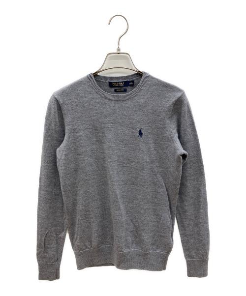 POLO RALPH LAUREN（ポロ・ラルフローレン）POLO RALPH LAUREN (ポロ・ラルフローレン) 薄手ニット　メリノウール グレー サイズ:Ｍの古着・服飾アイテム