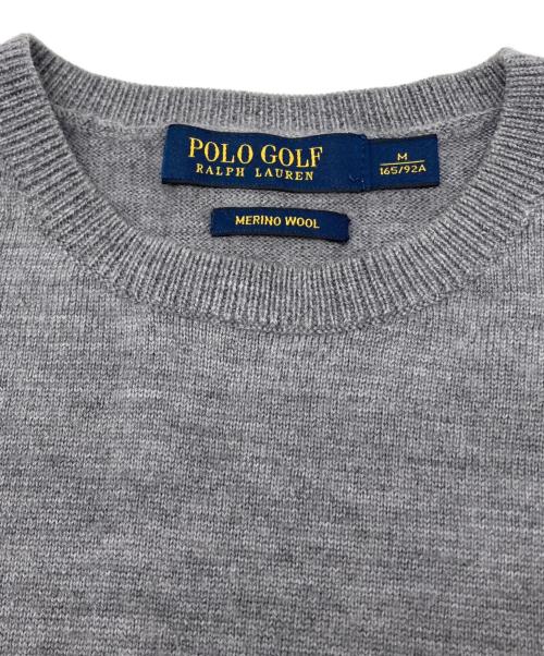 POLO RALPH LAUREN（ポロ・ラルフローレン）POLO RALPH LAUREN (ポロ・ラルフローレン) 薄手ニット　メリノウール グレー サイズ:Ｍの古着・服飾アイテム