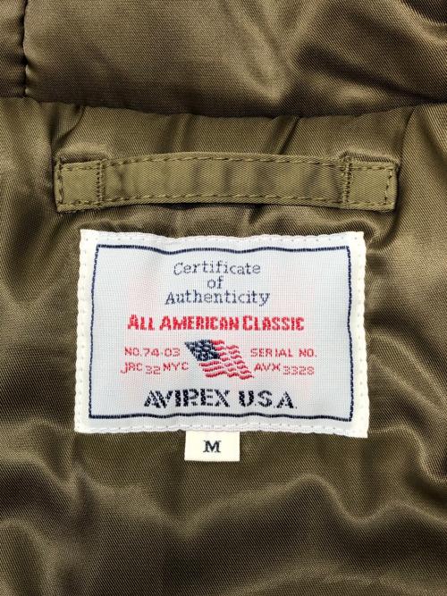 AVIREX（アヴィレックス）AVIREX (アヴィレックス) 中綿ジャケット カーキ サイズ:Mの古着・服飾アイテム