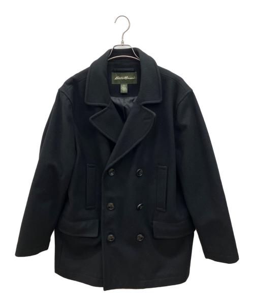 Eddie Bauer（エディーバウアー）Eddie Bauer (エディーバウアー) 00s Pコート 緑タグ 古着 ブラック サイズ:Lの古着・服飾アイテム