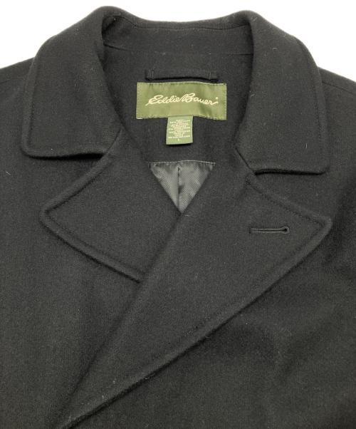 Eddie Bauer（エディーバウアー）Eddie Bauer (エディーバウアー) 00s Pコート 緑タグ 古着 ブラック サイズ:Lの古着・服飾アイテム