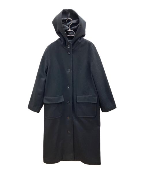 Eddie Bauer（エディーバウアー）Eddie Bauer (エディーバウアー) 90sウールフーデッドコート　緑タグ　古着 ブラック サイズ:Ｍの古着・服飾アイテム