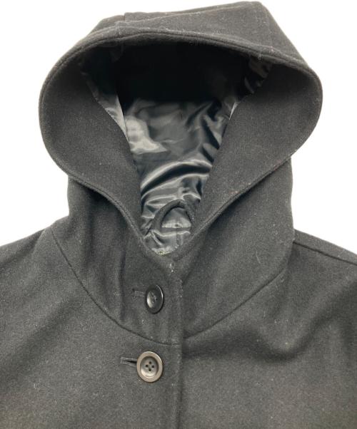 Eddie Bauer（エディーバウアー）Eddie Bauer (エディーバウアー) 90sウールフーデッドコート　緑タグ　古着 ブラック サイズ:Ｍの古着・服飾アイテム