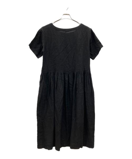 ARMEN（アーメン）ARMEN (アーメン) 半袖ワンピース　リネン100% ブラックの古着・服飾アイテム