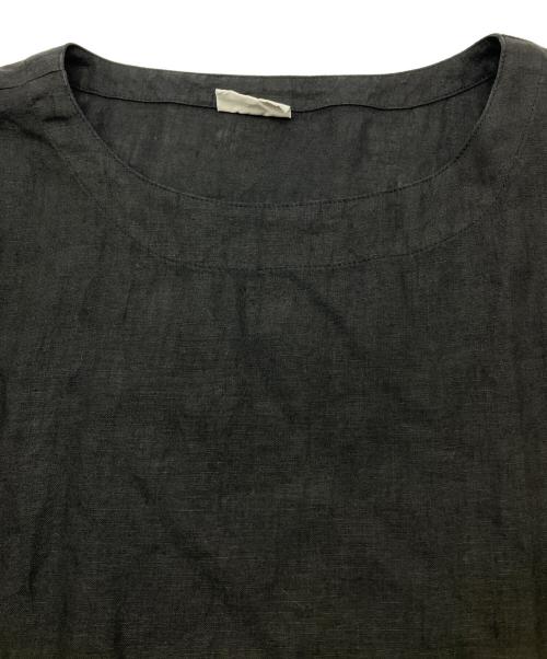 ARMEN（アーメン）ARMEN (アーメン) 半袖ワンピース　リネン100% ブラックの古着・服飾アイテム